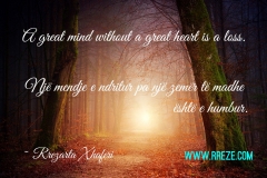 A great mind without a great heart is a loss.